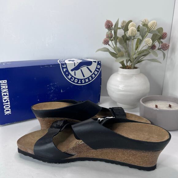 Papillio Birkenstock Emina Leather Wedge Sandal Narrow Fit Women 12/Men 10 NWB - Picture 8 of 10